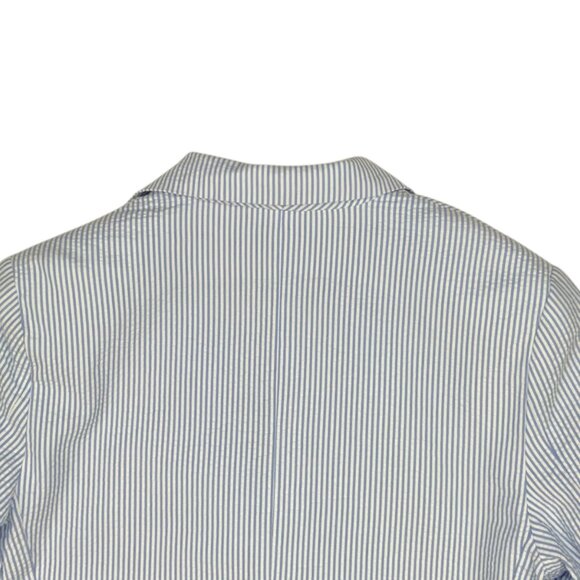 Janie And Jack Boys Striped Seersucker Blazer 14 Blue Provence Stripe Nautical - Picture 10 of 12